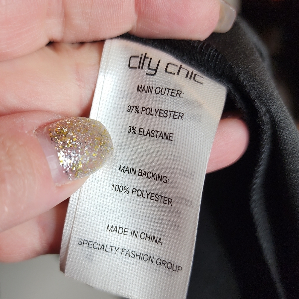 NWT City Chic Black Satin Midi A-Line Pleat Skirt Size 20 - Picture 14 of 15